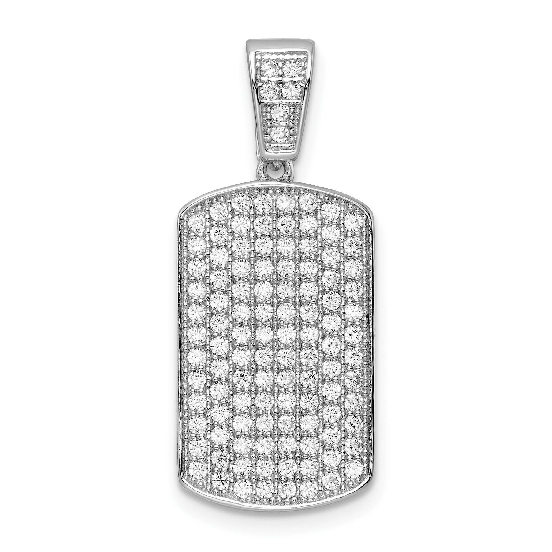 Sterling Silver Rhodium-plated Polished CZ Pendant (QP5508)
