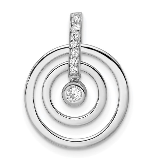 Sterling Silver RH Polished CZ Circle Pendant