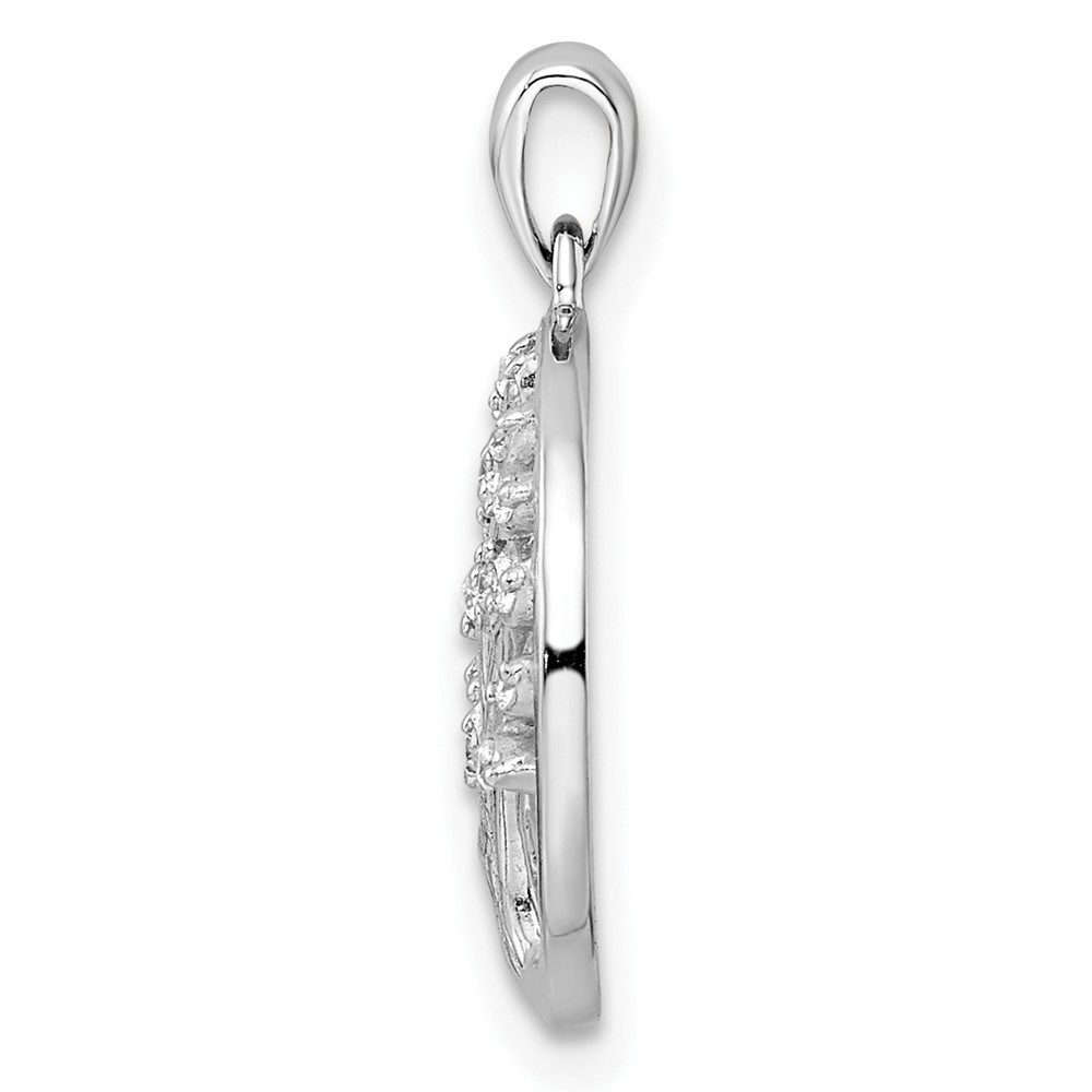 Sterling Silver Rhodium-plated Polished CZ Tree of Life Pendant (QP5527)