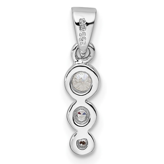 Sterling Silver RH Polished CZ  Pendant