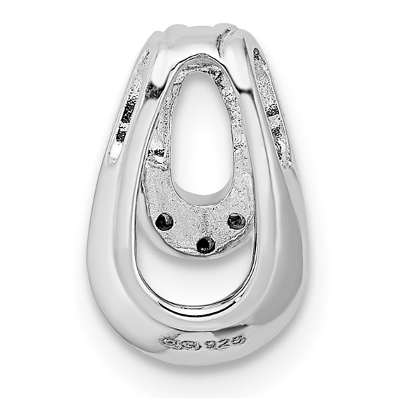 Sterling Silver RH Polished CZ Chain Slide