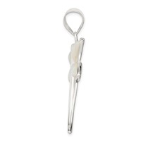 Sterling Silver White Shell Dragonfly Pendant view 2