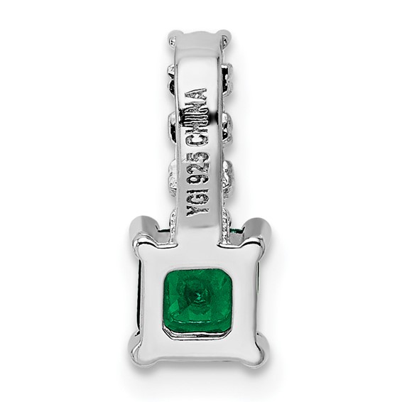 Square Gemstone & CZ Pendant