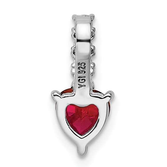 Heart Gemstone & CZ Pendant