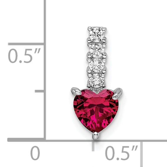 Heart Gemstone & CZ Pendant