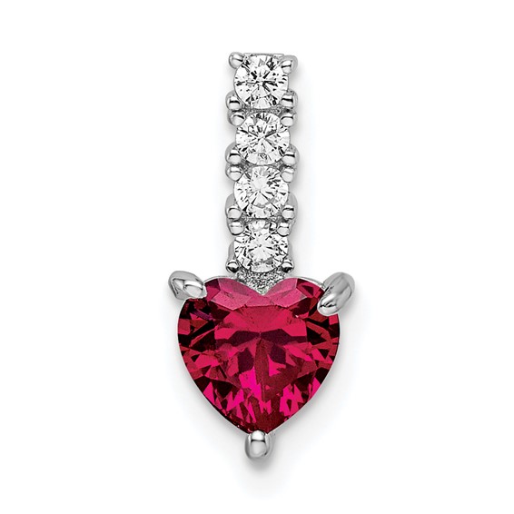 Heart Gemstone & CZ Pendant