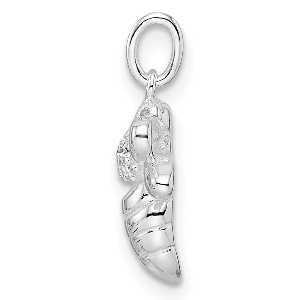 Sterling Silver Rhodium-plated Polished CZ Bumble Bee Pendant (QP5647)