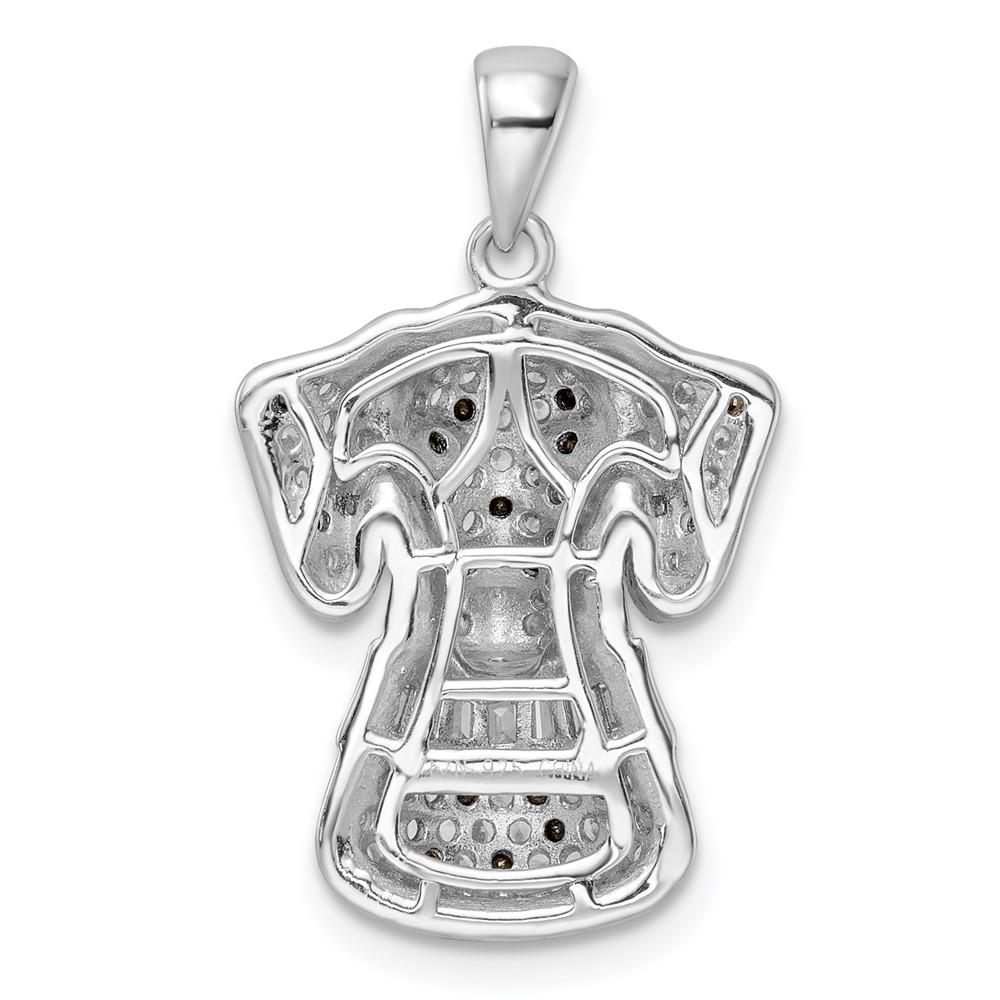 Sterling Silver Rhodium-plated Polished CZ Dalmatian Pendant (QP5653)