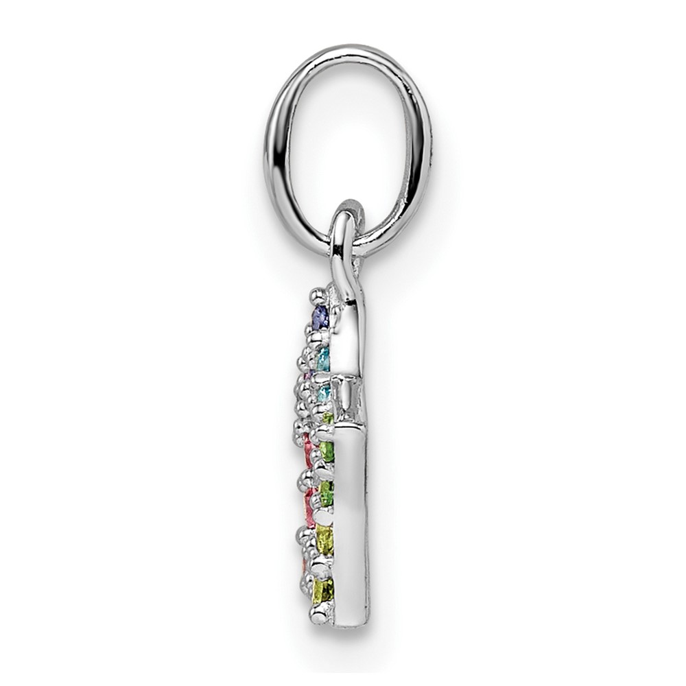 Sterling Silver Rhodium-plated Rainbow Nano Crystal Star Pendant (QP5683)
