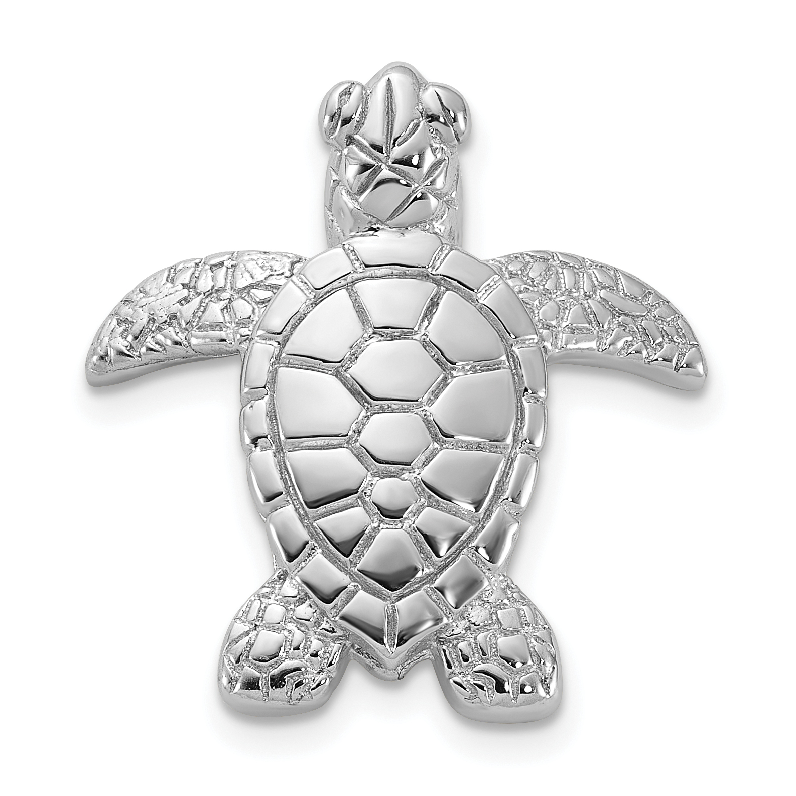 Sterling Silver Rhodium-plated Polished Turtle Pin (QP5721)