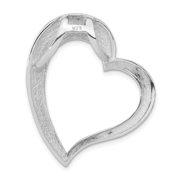 Sterling Silver Tan Shell Heart Slide Pendant