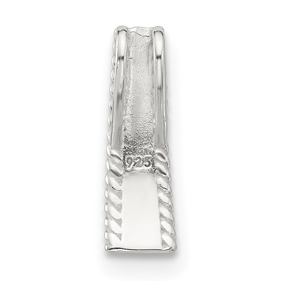 Sterling Silver E-coated Textured Edge Chain Slide
