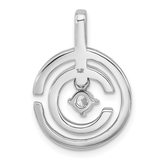 Sterling Silver Rhodium-plated Gold-tone Polished CZ Circles Chain Slide