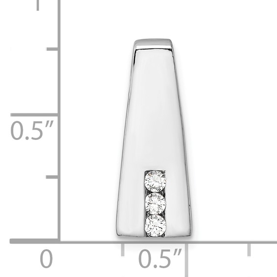 Sterling Silver Rhodium-plated CZ Chain Slide Pendant