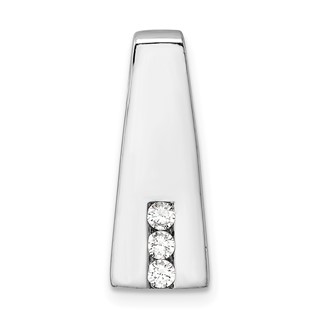 Sterling Silver Rhodium-plated CZ Chain Slide Pendant