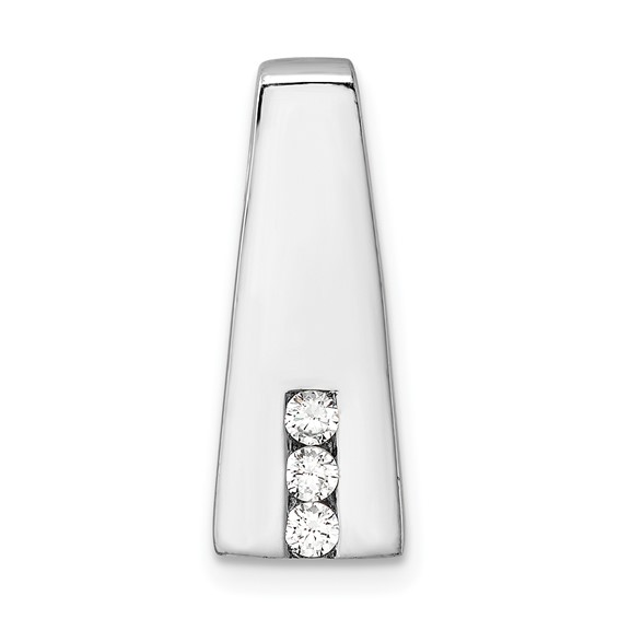 Sterling Silver Rhodium-plated CZ Chain Slide Pendant