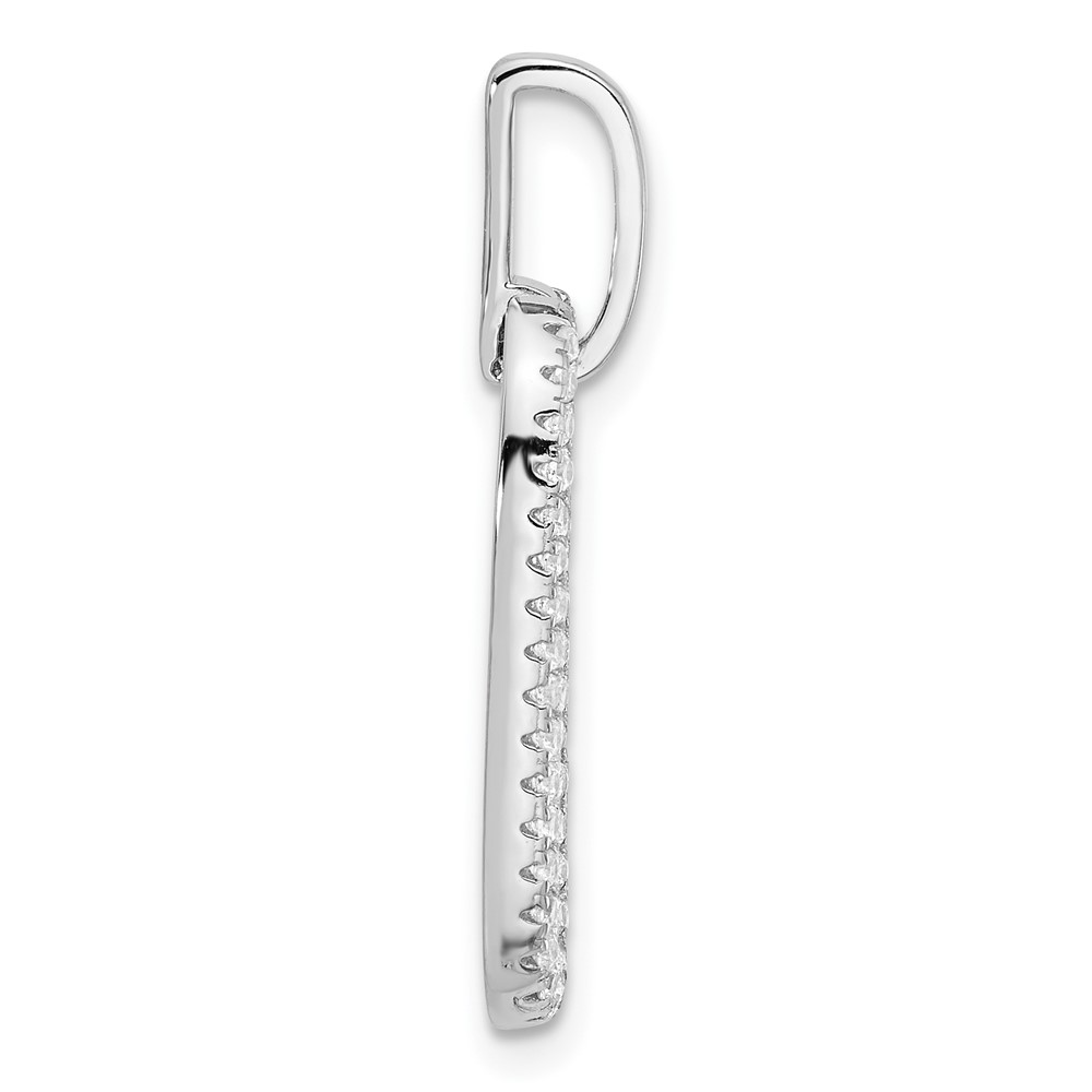 Sterling Silver Rhodium-plated with Micro Pave CZ Pendant (QP5745)