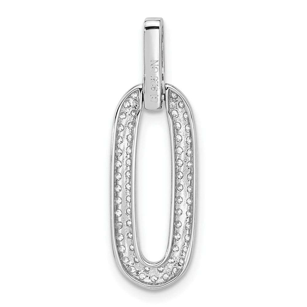 Sterling Silver Rhodium-plated with Micro Pave CZ Pendant (QP5745)