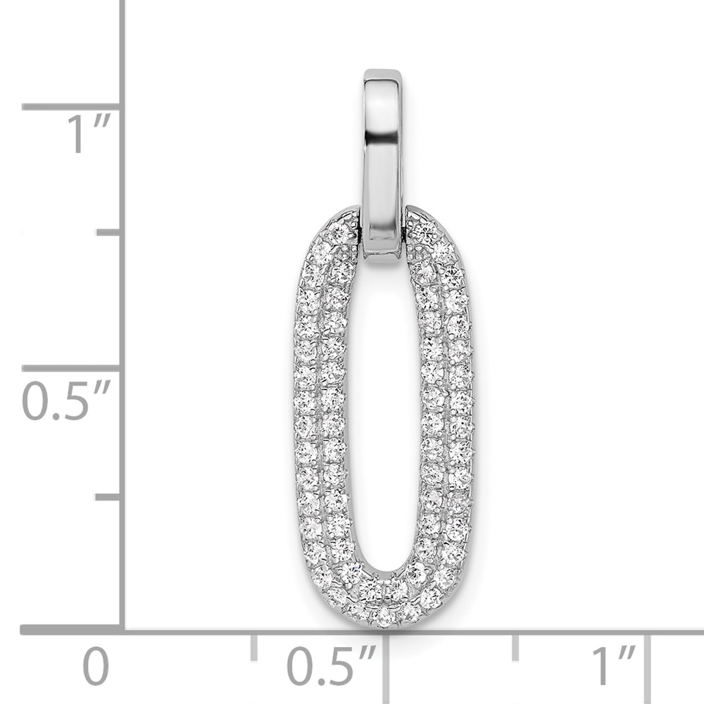 Sterling Silver Rhodium-plated with Micro Pave CZ Pendant (QP5745)