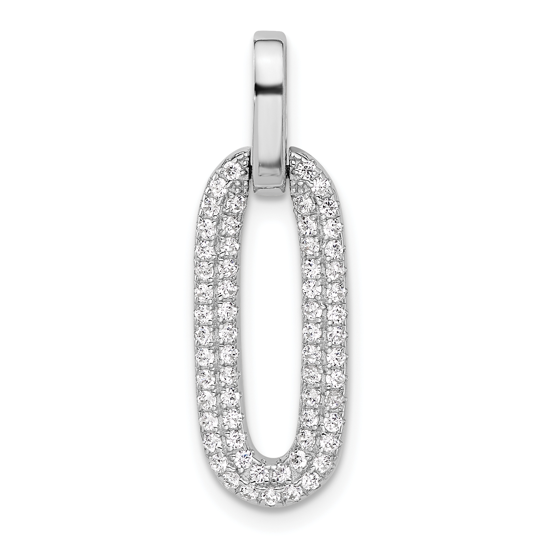 Sterling Silver Rhodium-plated with Micro Pave CZ Pendant (QP5745)