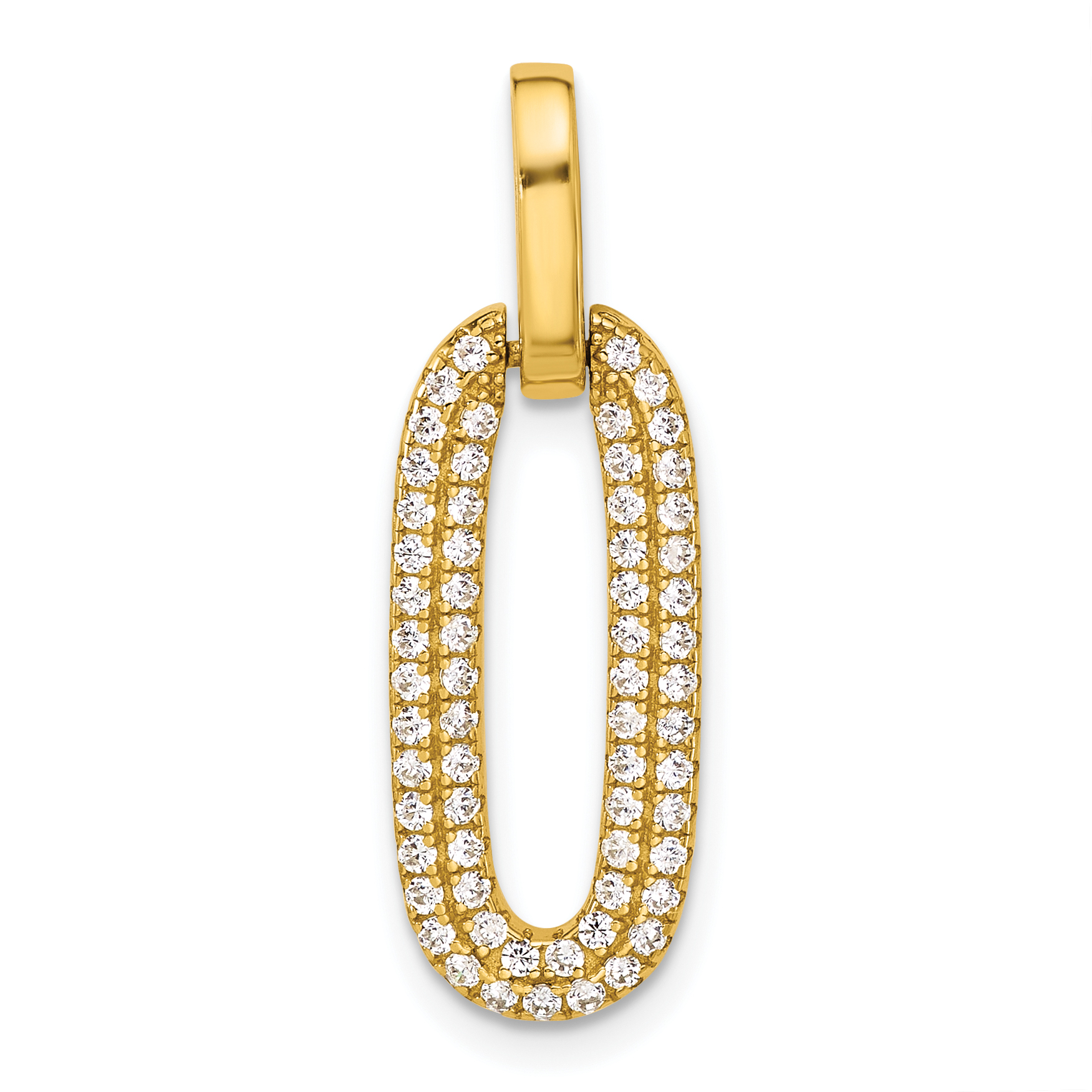 Sterling Silver Gold-tone with Micro Pave CZ Pendant (QP5745GP)
