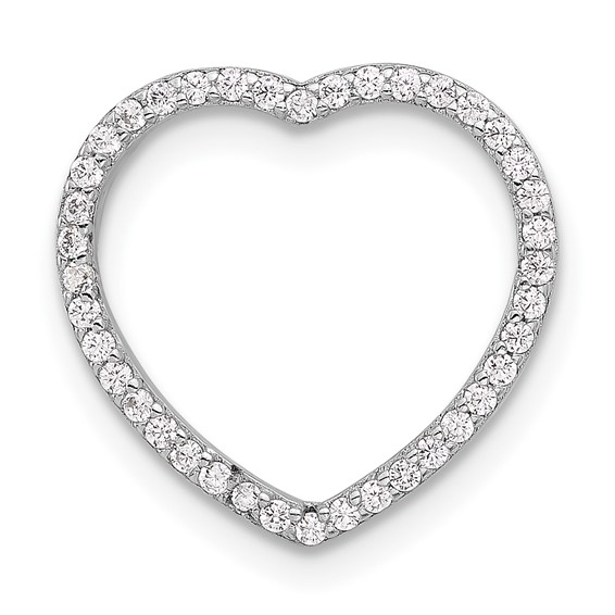 Sterling Silver Rh-plated and Rose-tone CZ 3-piece Interchangeable Heart