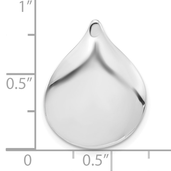Sterling Silver Rhodium-plated Polished Teardrop Chain Slide
