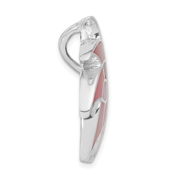 Sterling Silver Pink Shell Sun Design Slide