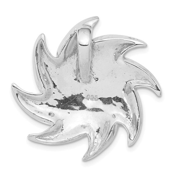 Sterling Silver Pink Shell Sun Design Slide