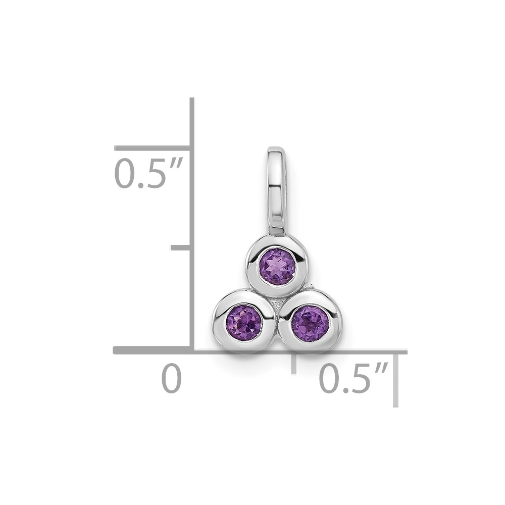 Sterling Silver Rhodium-plated Amethyst Pendant (QP5864AM)