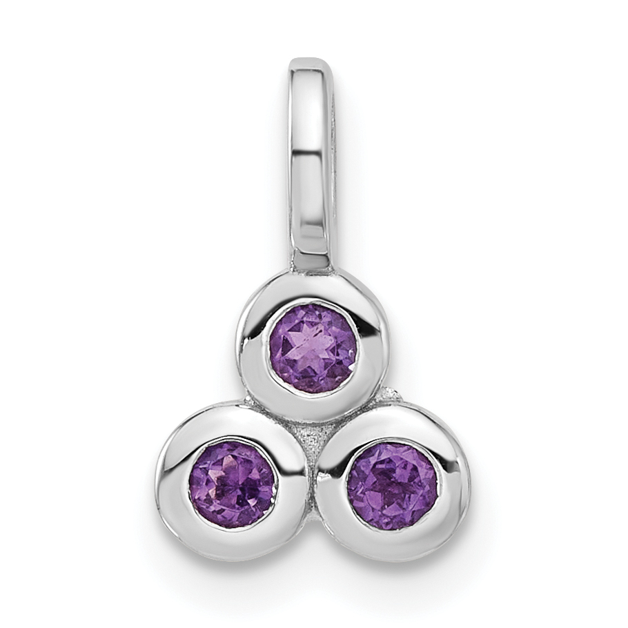 Sterling Silver Rhodium-plated Amethyst Pendant (QP5864AM)