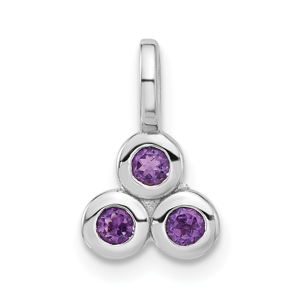 Sterling Silver Rhodium-plated Amethyst Pendant (QP5864AM)