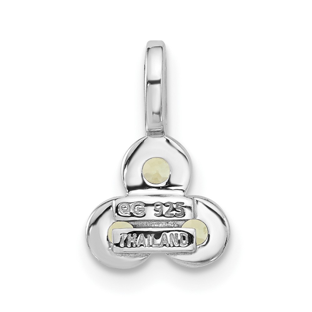 Sterling Silver Rhodium-plated Peridot Pendant (QP5864PE)