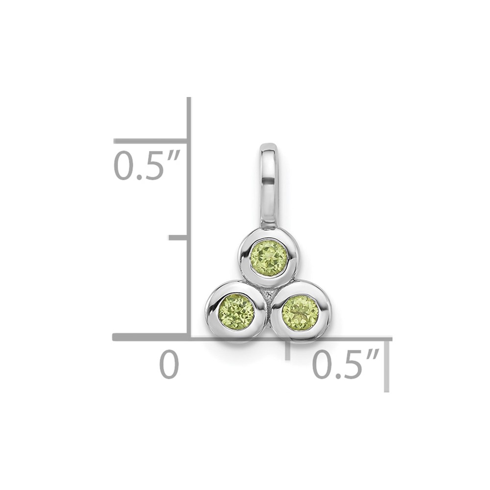 Sterling Silver Rhodium-plated Peridot Pendant (QP5864PE)
