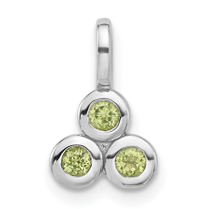 Sterling Silver Rhodium-plated Peridot Pendant (QP5864PE)