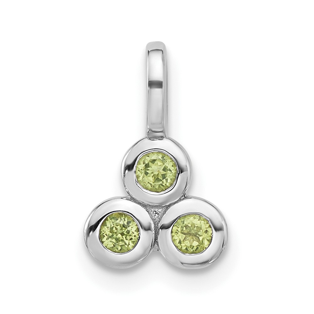 Sterling Silver Rhodium-plated Peridot Pendant (QP5864PE)