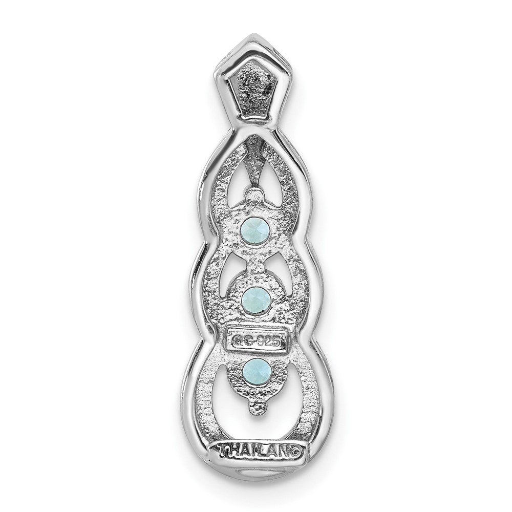 Sterling Silver Rhodium-plated Light Swiss Blue Topaz Chain Slide (QP5865BT)