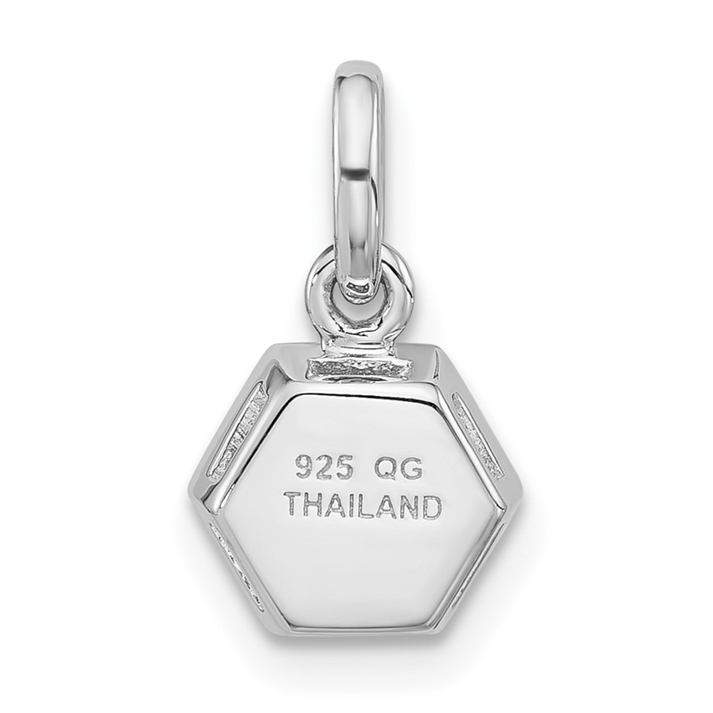 Sterling Silver Rhodium-plated Polished Solitaire Citrine Charm Pendant (QP5870CI)