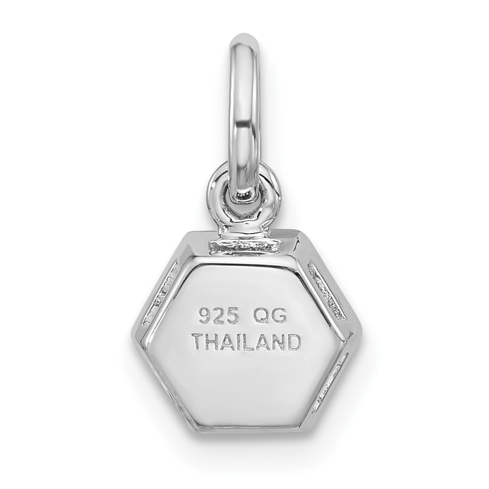 Sterling Silver Rhodium-plated Polished Solitaire Garnet Charm Pendant (QP5870GA)