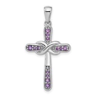 Gemstone Infinity Cross Pendants