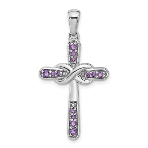 Gemstone Infinity Cross Pendants