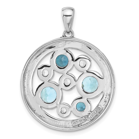 Sterling Silver Gemstone Circle Pendant
