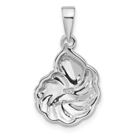 Sterling Silver Rhodium-plated Polished Abalone Swirl Shell Pendant