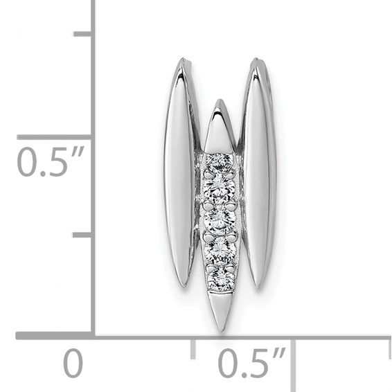 Sterling Silver Rhodium-plated CZ Chain Slide Pendant