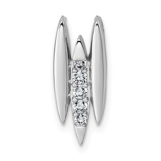 Sterling Silver Rhodium-plated CZ Chain Slide Pendant