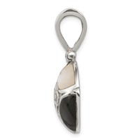 Sterling Silver Antiqued Black Onyx and Mother of Pearl Pendant view 2