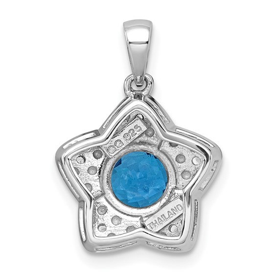 Sterling Silver Gemstone Star Pendant