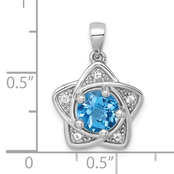 Sterling Silver Gemstone Star Pendant