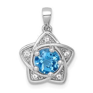 Sterling Silver Gemstone Star Pendant