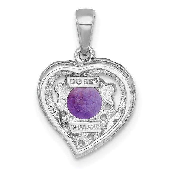 Sterling Silver Gemstone Heart Pendant